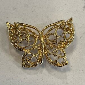 Gold Butterfly Brooch